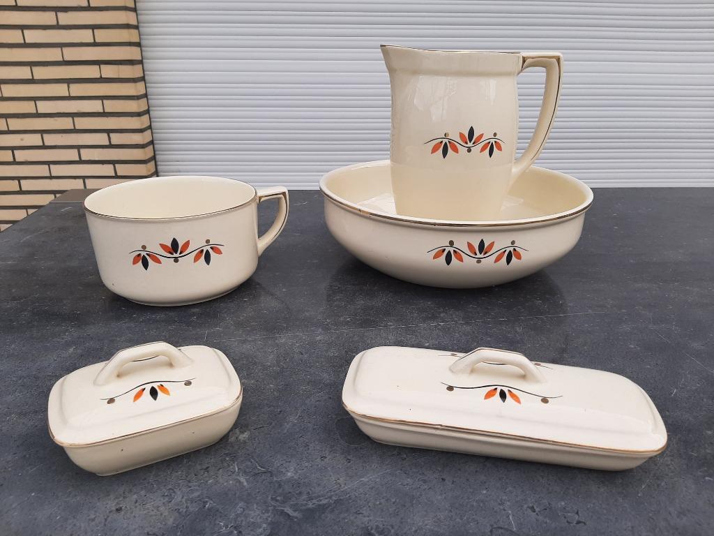 Lampetset, volledig en in prachtige staat., Antiek en Kunst, Antiek | Keramiek en Aardewerk, Ophalen