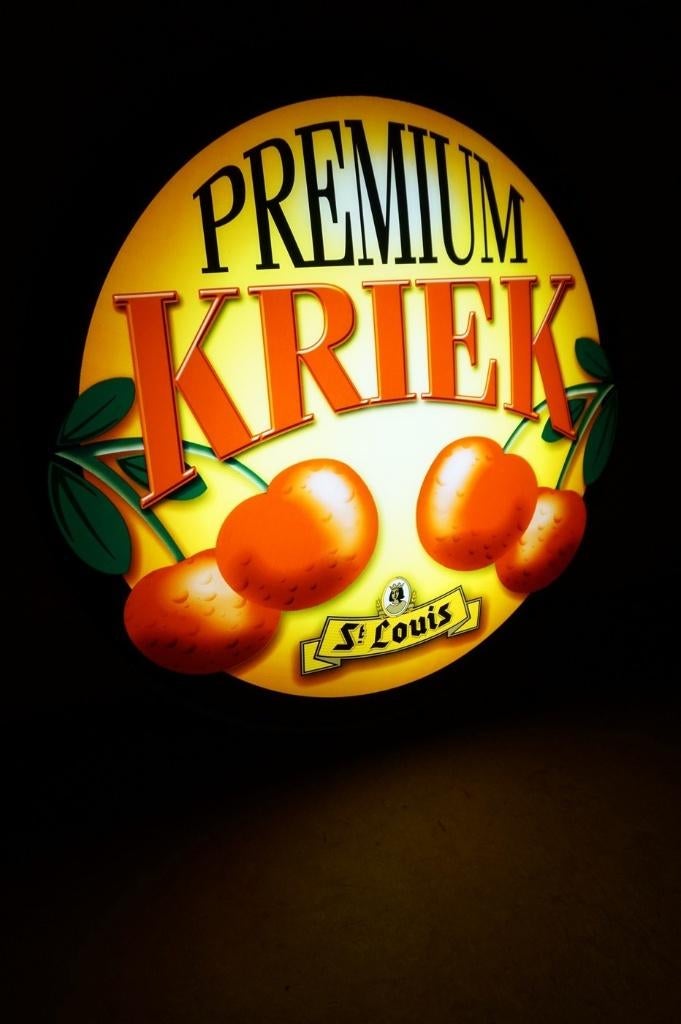 Kriek St. Louis Premium bier reclame led lichtbak, diam 83, Enlèvement, Utilisé