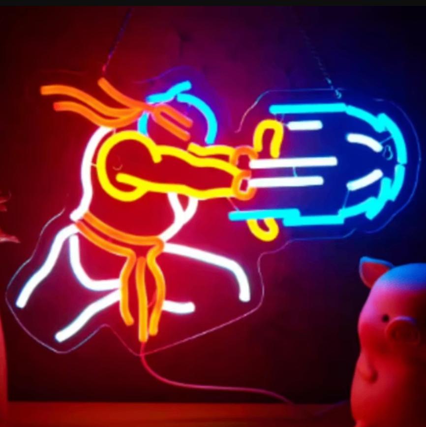 LED lamp neon stijl Street Fighter (42x28cm), Collections, Enlèvement ou Envoi, Neuf