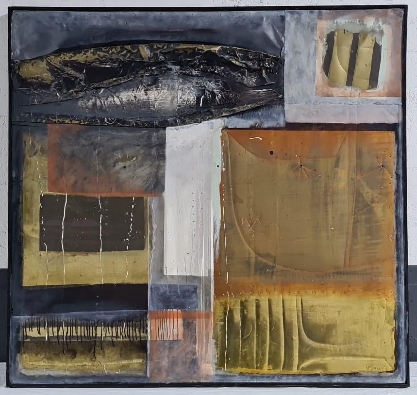 Peinture abstraite, Frits van Eeden, tech. mixte, 128 x 123, Antiquités & Art, Art | Peinture | Abstraite, Enlèvement