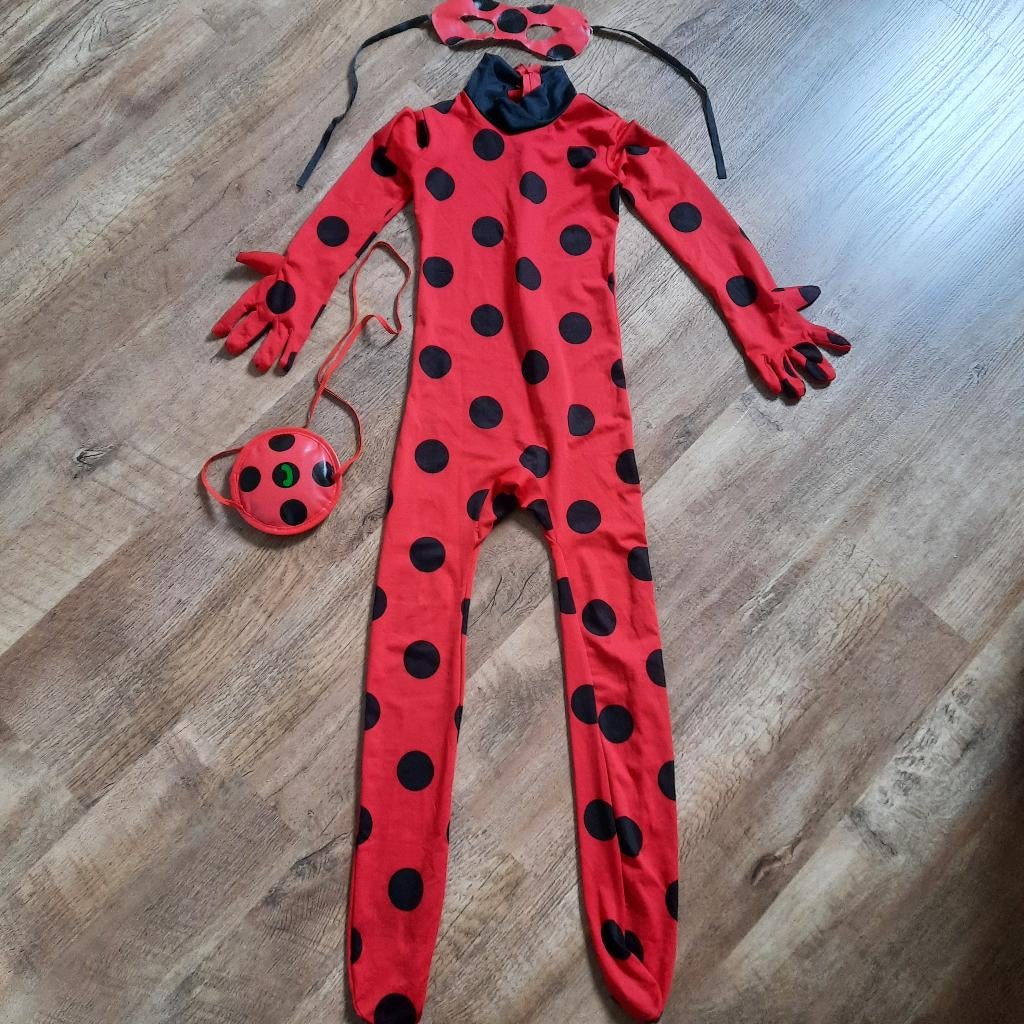 Miraculous ladybug costume enfant 110/116 cm -  5-6 ans, Enlèvement, Comme neuf, 110 à 116, Fille
