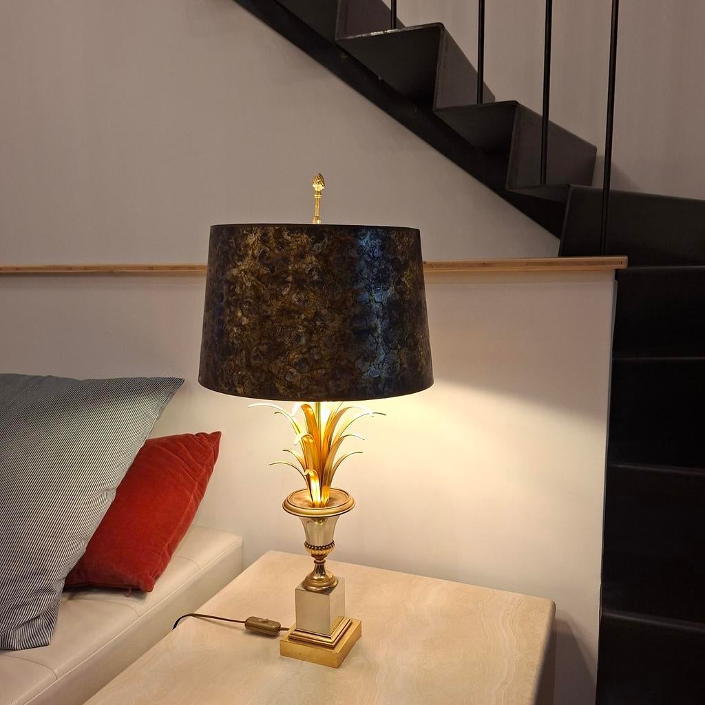Lampe palmier laiton doré maison Boulanger (2), Antiquités & Art, Antiquités | Éclairage, Enlèvement