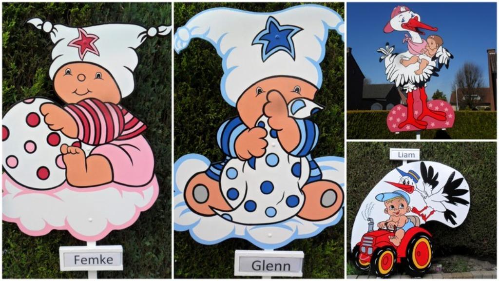 Geboorteborden / geboorte ooievaar huren geen waarborg, Enlèvement, Neuf, Tableau de naissance