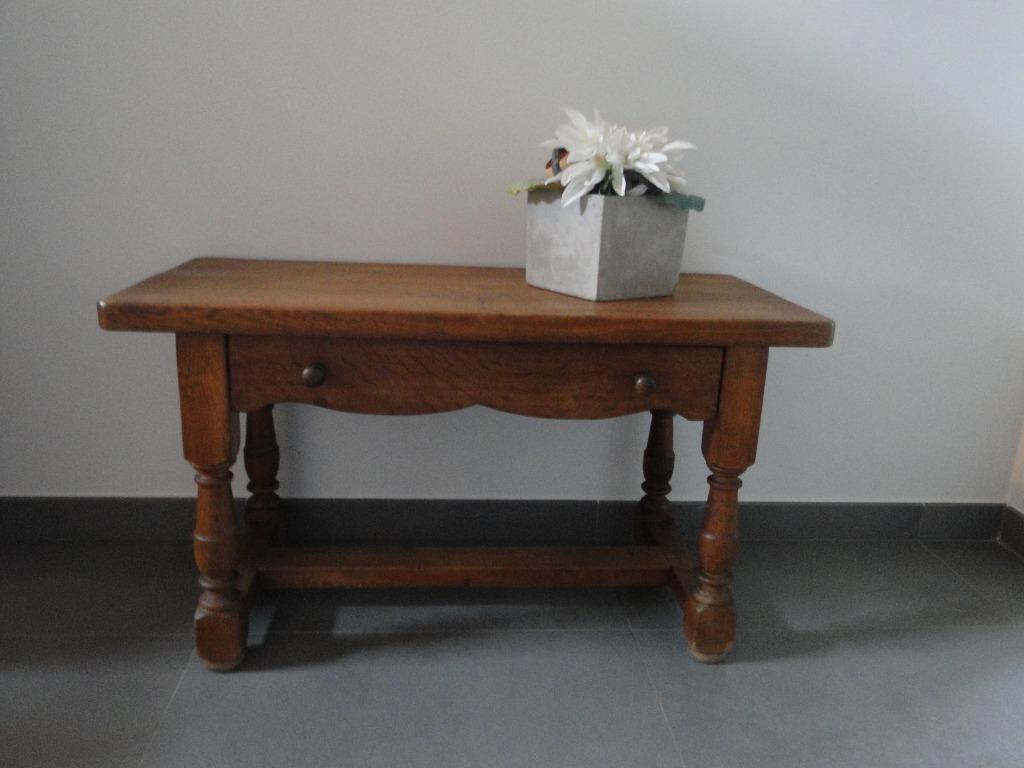 Massief eiken tafeltje, Ophalen, Gebruikt