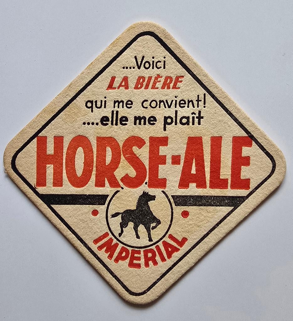 Horse-Ale Sous Bock Bierviltje Bierdeckel Coaster, Verzamelen, Biermerken, Ophalen of Verzenden, Gebruikt, Viltje(s)