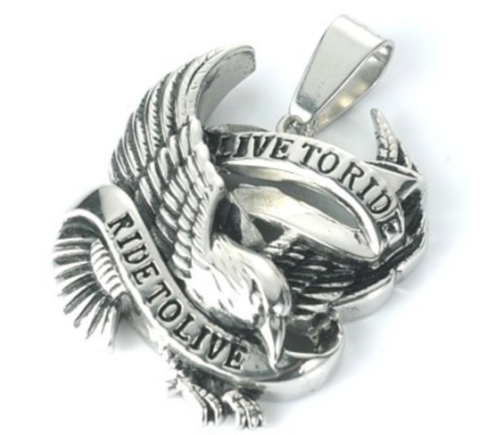 Aigle avec pendentif motard « Live to Ride Ride to Live », Enlèvement ou Envoi, Neuf