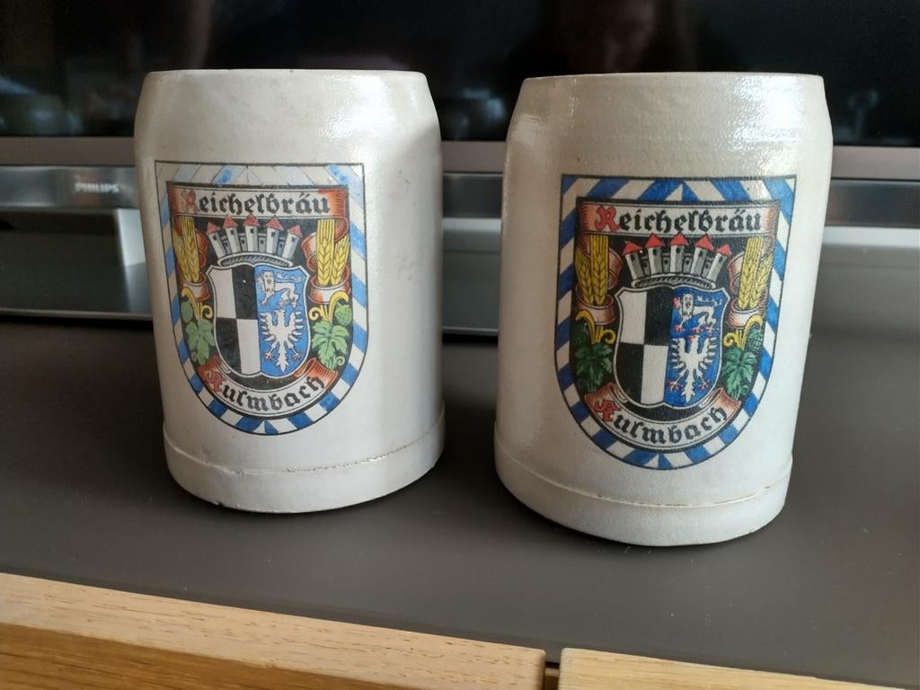Bierpot Reichelbräu Kulmbach 0,5L 2 stuks, Enlèvement, Utilisé, Chope(s)