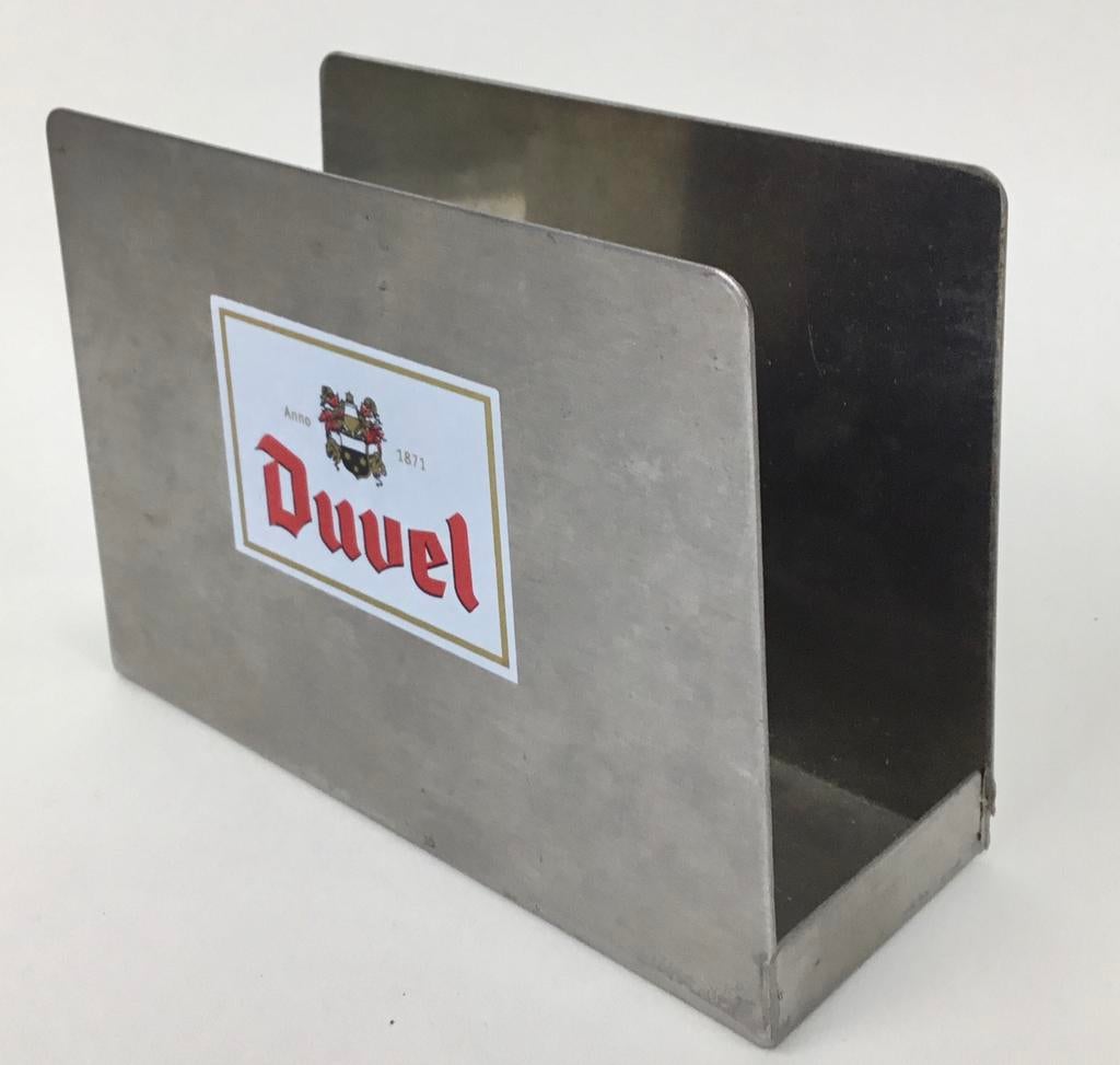 Porte-carte de bière en inox DUVEL, Collections, Marques de bière, Utilisé, Autres types, Duvel, Enlèvement ou Envoi