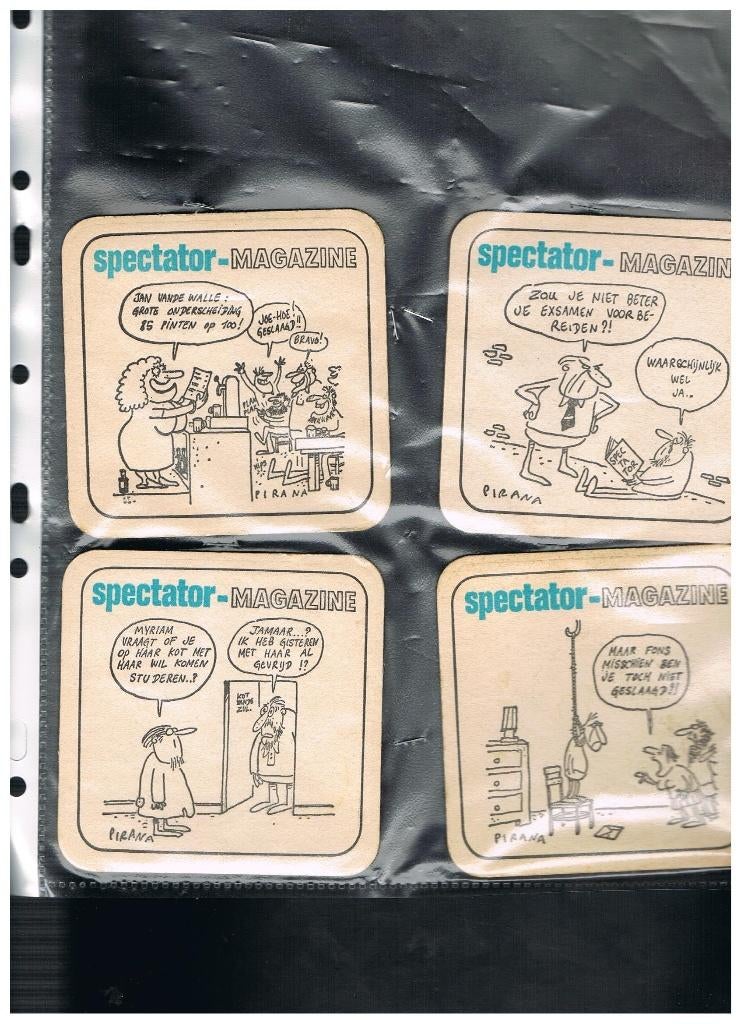 PIRANA CARTOONS OP BIERVILTJES  SPECTATOR, Verzamelen, Biermerken, Verzenden, Nieuw, Viltje(s)