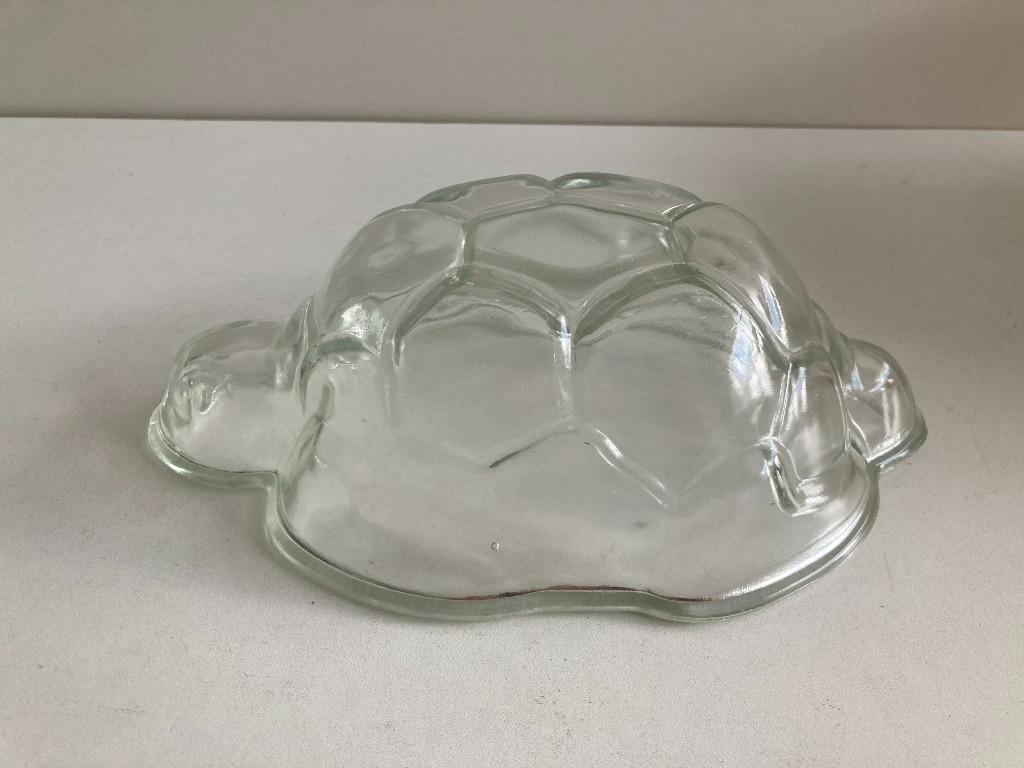 Oude puddingvorm in glas in de vorm van schildpad, Ophalen of Verzenden