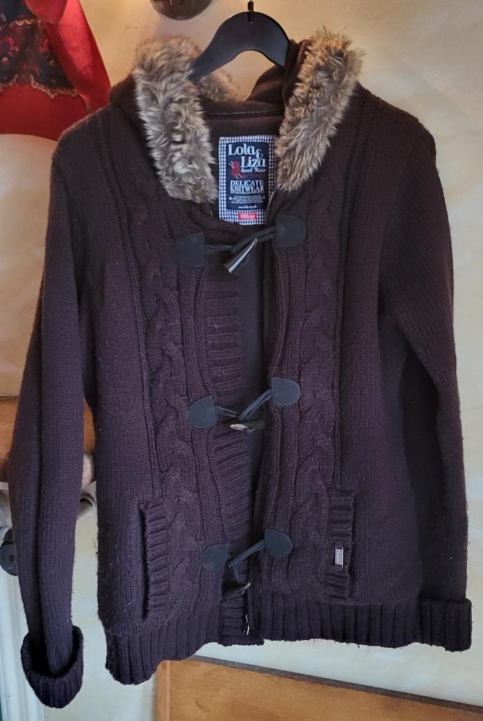 Lola&Liza Veste tricot à Capuche brune XL ** COMME NEUVE **, Vêtements | Femmes, Vestes | Hiver, Taille 46/48 (XL) ou plus grande