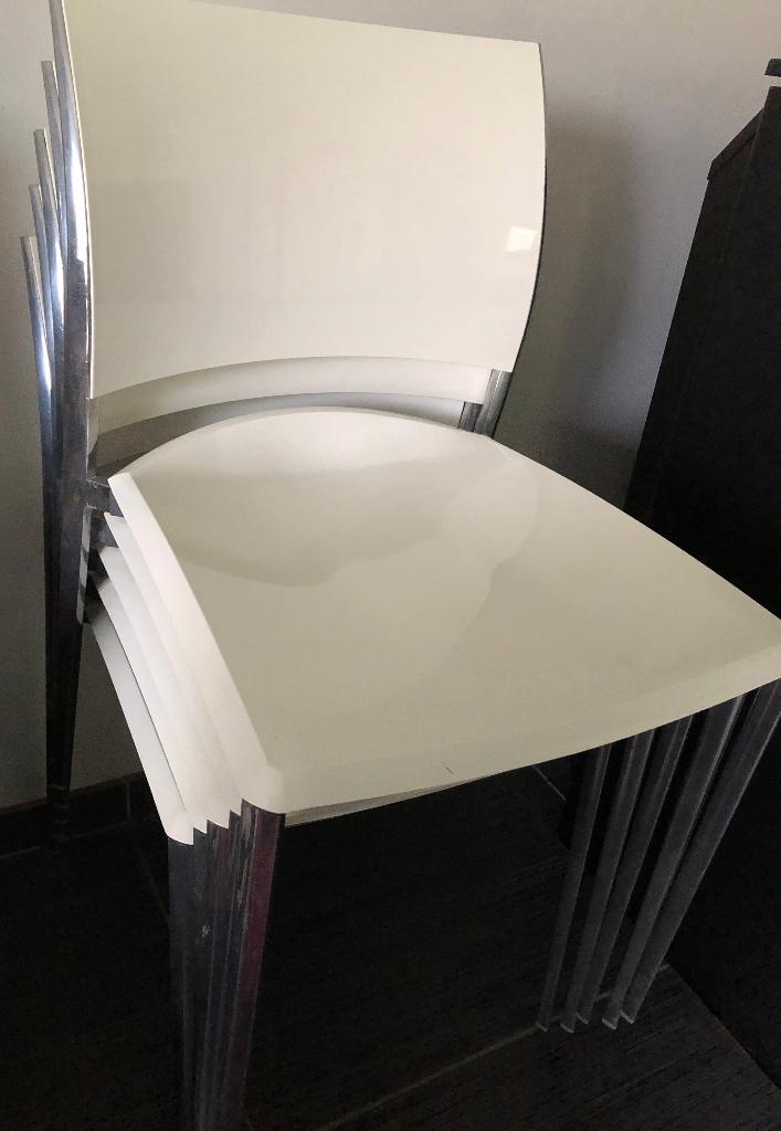 5 stoelen, Enlèvement, Utilisé, Blanc