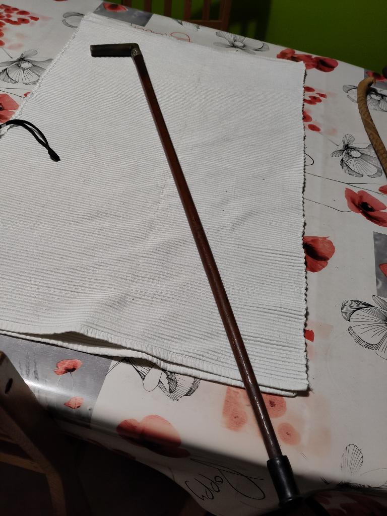 Canne en bois avec motif en métal, Antiquités & Art, Enlèvement