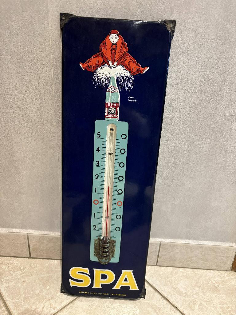 Spa emaille thermometer 1961, Collections, Enlèvement, Utilisé, Panneau publicitaire