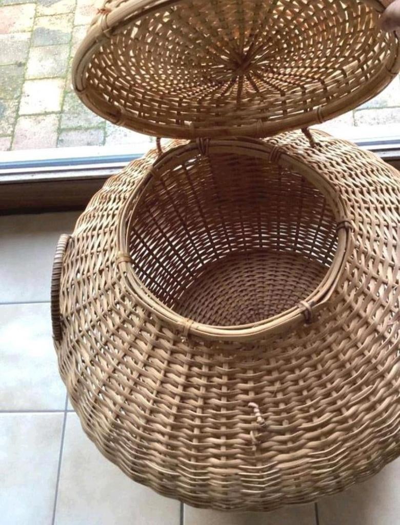 🔶️ Voir panier rond artisanat grand contenant 2 anses, Bricolage & Construction, Échelles & Escaliers, Enlèvement, Utilisé, Moins de 2 mètres