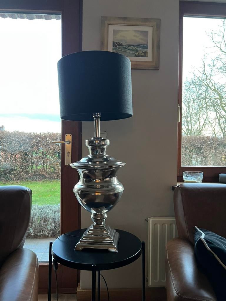 Lampadaire métal argenté, Maison & Meubles, Lampes | Lampadaires, Enlèvement, Comme neuf, Métal, Moins de 100 cm