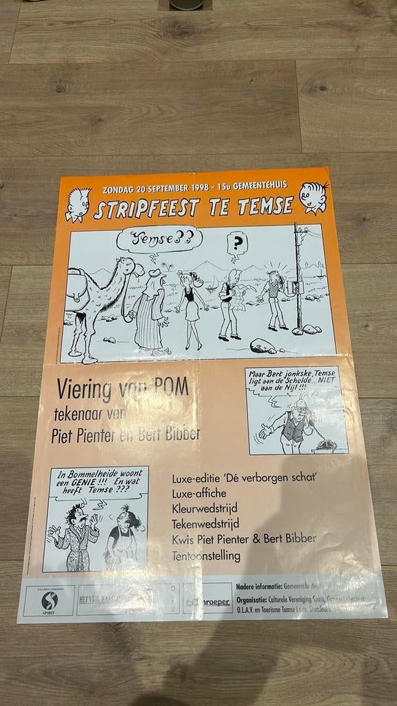 Pom piet pienter en bert bibber affiche 1998, Verzamelen, Ophalen of Verzenden, Gebruikt