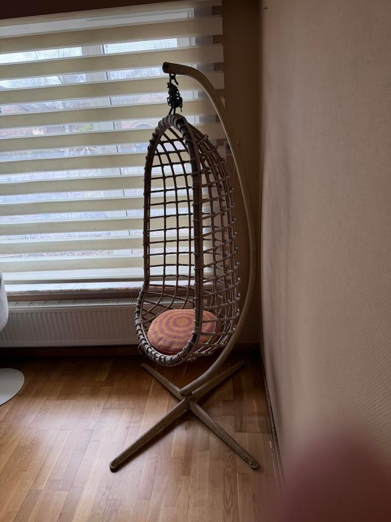 Hangstoel vintage bamboe rotan, 75 à 100 cm, Osier ou Rotin, Moins de 150 cm, Vintage