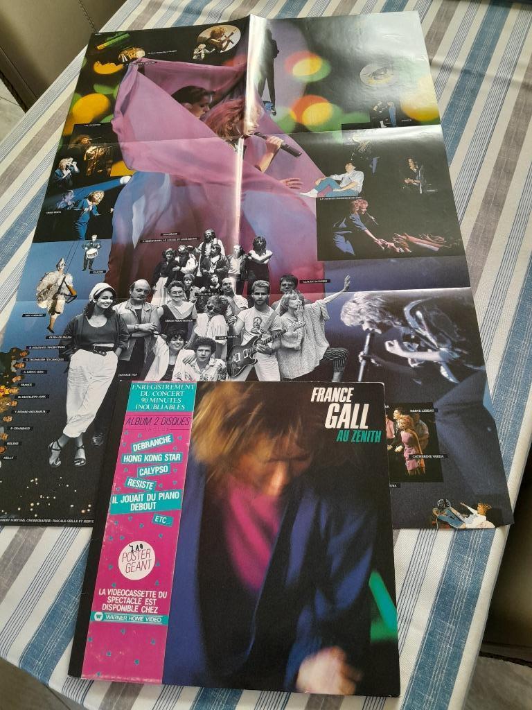 Vinyl France Gall at Zenith 33 Tours + Poster in goede staa, Ophalen of Verzenden, 1980 tot 2000, Gebruikt, Overige formaten