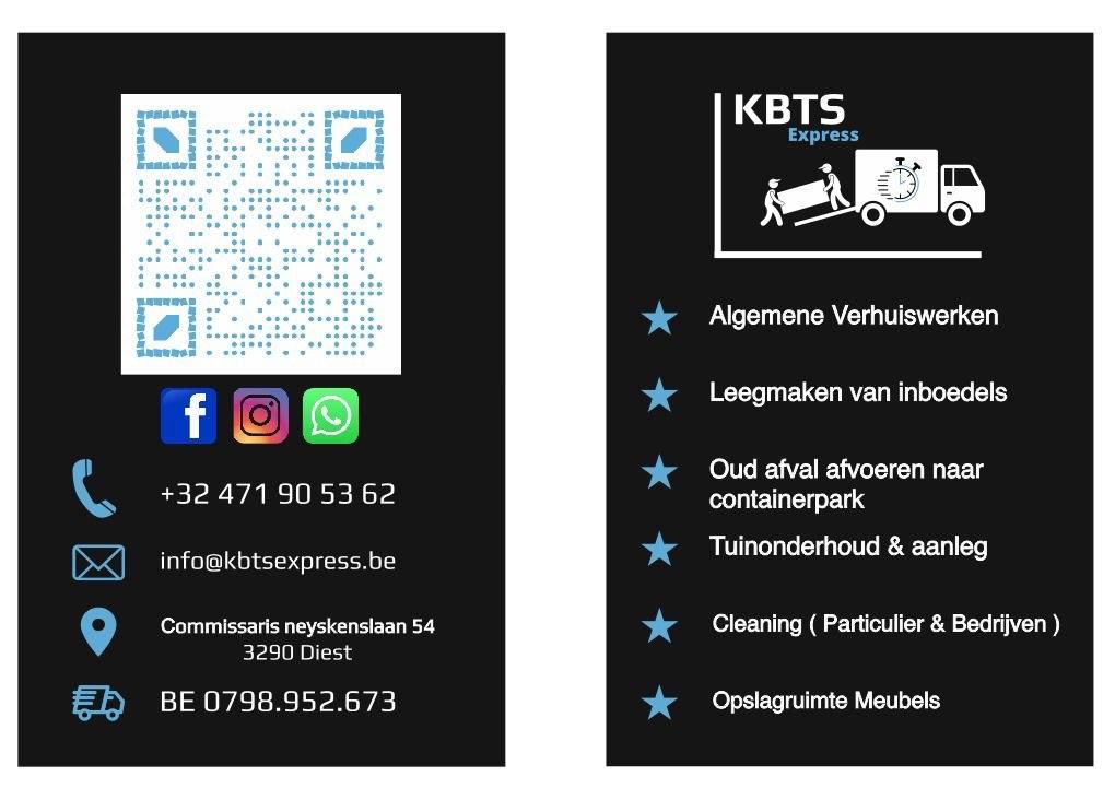 Algemene Verhuizingen / Leegmaken van inboedels / Cleaning, Ophalen of Verzenden, Nieuw