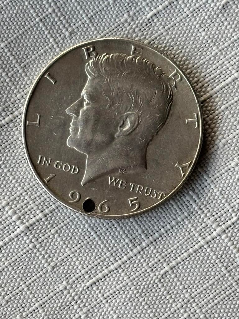 Zilveren muntstuk Kennedy 1/2 dollar 1965, Postzegels en Munten, Munten | Amerika, Ophalen of Verzenden, Zilver