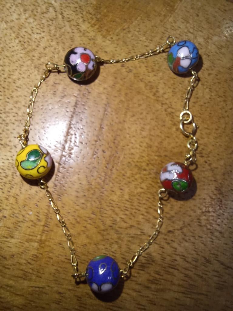 Petit bracelet perles murano or 18k, Bijoux, Sacs & Beauté, Enlèvement