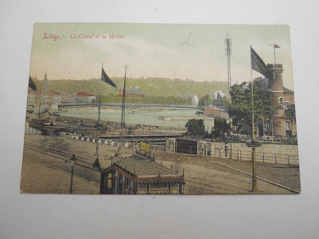 ancienne carte postale Liège  La canal et la Meuse, Collections, Enlèvement ou Envoi, Affranchie, Liège