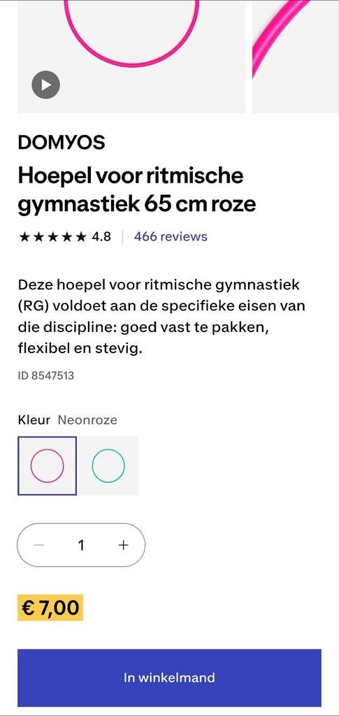 Zes nieuwe roze hoepels, Ophalen, Nieuw, Hoelahoep