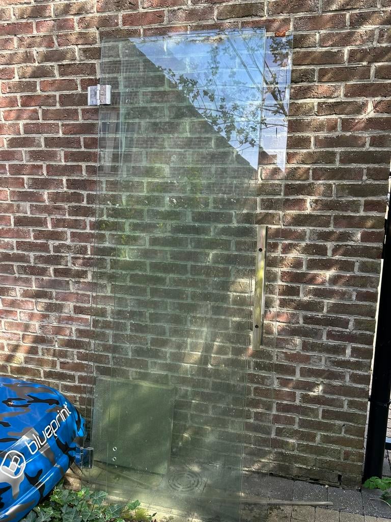 Glazen deur en 2 glazen panelen sauna, Ophalen, Gebruikt, 80 tot 120 cm, 160 cm of meer