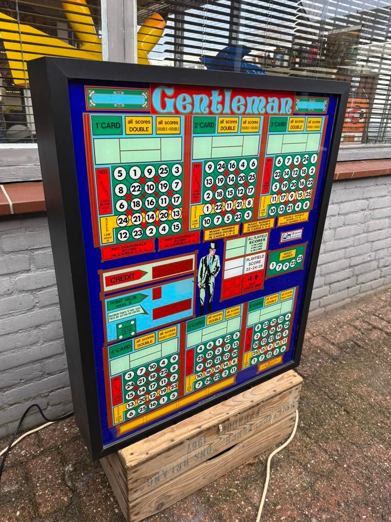 Machine à sous et boîte à lumière Vintage Gentleman, Autres monnaies, Enlèvement, Utilisé