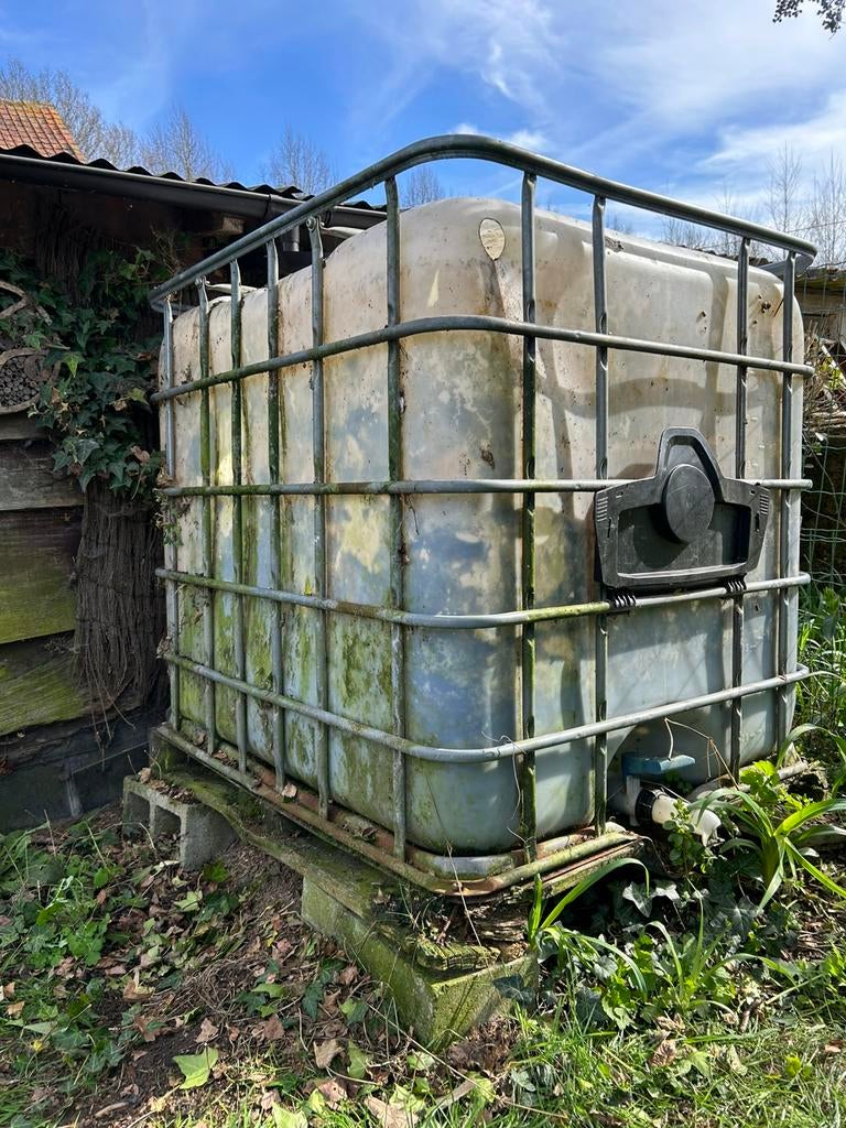 Regenton 1000L, Tuin en Terras, Regentonnen, Ophalen, Gebruikt, Met kraantje