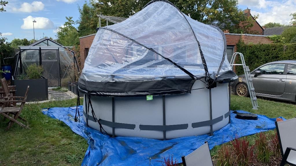 Compleet opzetzwembad met alle toebehoren, Jardin & Terrasse, Piscines, 200 à 400 cm, 300 cm ou plus, Rond, Comme neuf