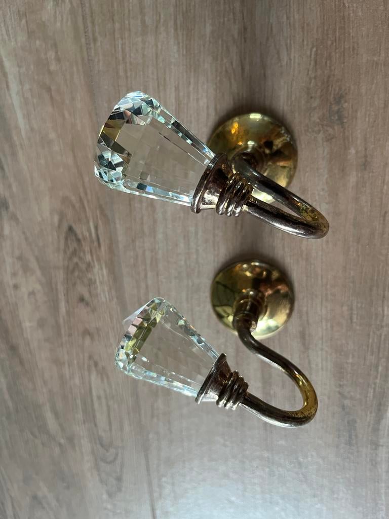 Embrasses Glas Messing Gordijn Houder 2 stuks, Ophalen of Verzenden