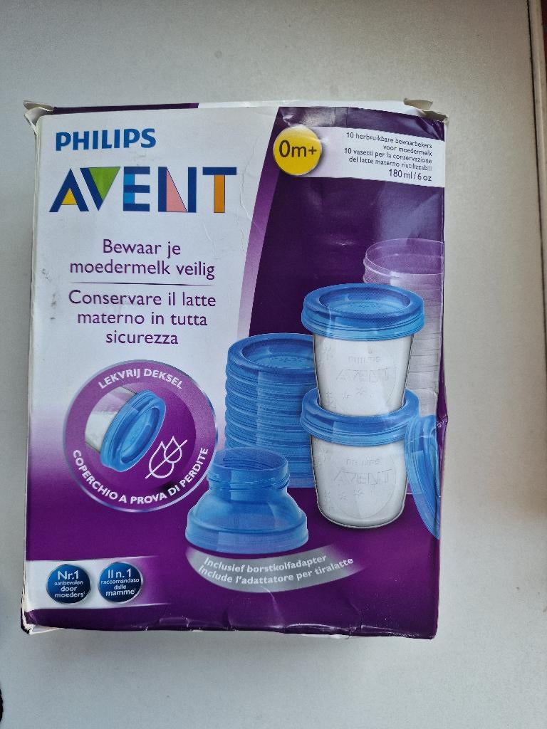 Potjes voor moedermelk, 2 zakjes van avent voor melk, Kinderen en Baby's, Babyvoeding en Toebehoren, Zo goed als nieuw, Overige typen