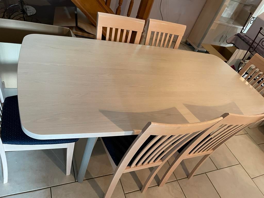 Salle a manger - Table+6chaises, buffet, vitrine, meuble TV, Maison & Meubles, Enlèvement, Utilisé, Bois, 4 à 6 chaises