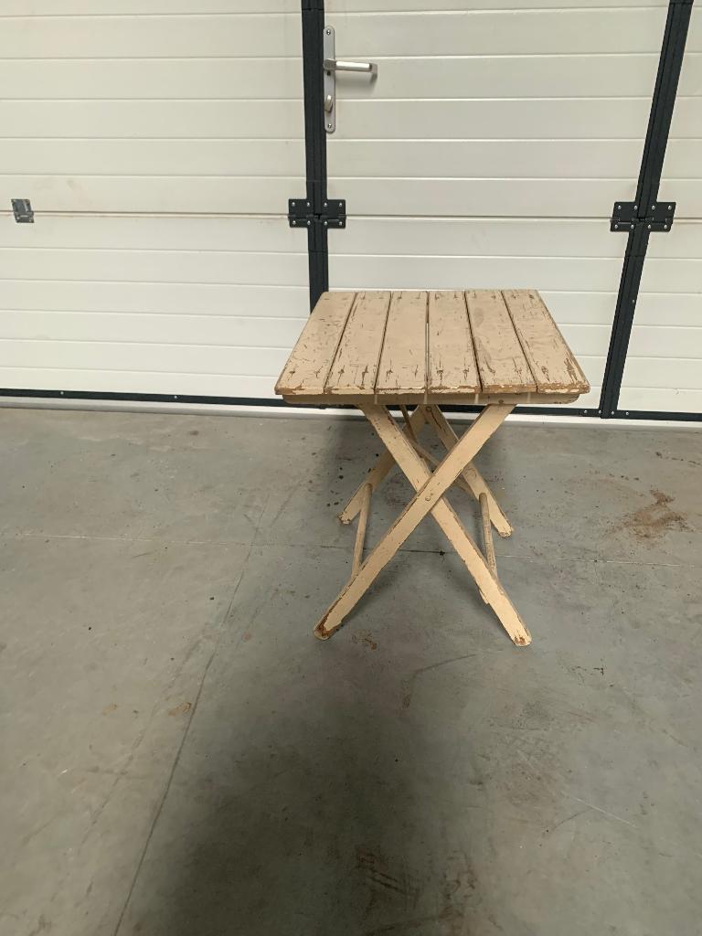 bijzettafeltje inklapbaar, Tuin en Terras, Tuintafels, Ophalen, Gebruikt, Vierkant, Hout