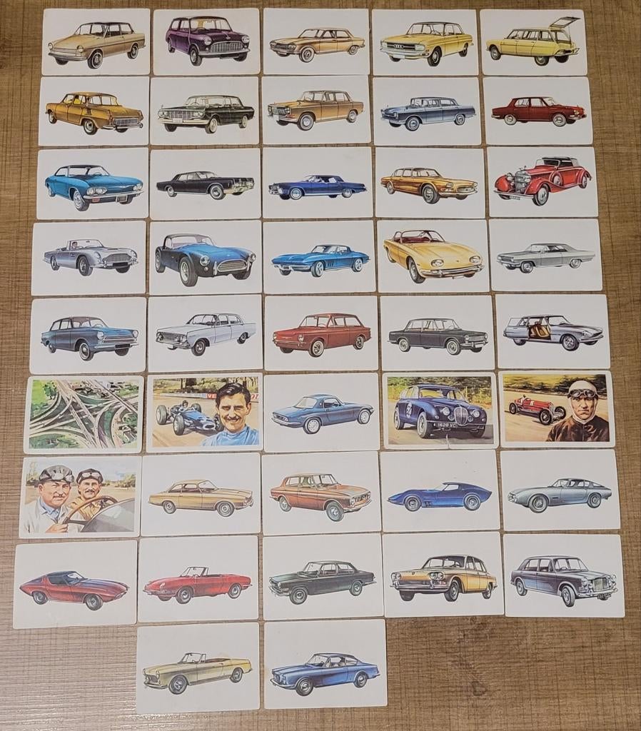 50 oude prentjes: De Automobielwereld 1966, Ophalen of Verzenden, Gebruikt, Overige onderwerpen, Prent