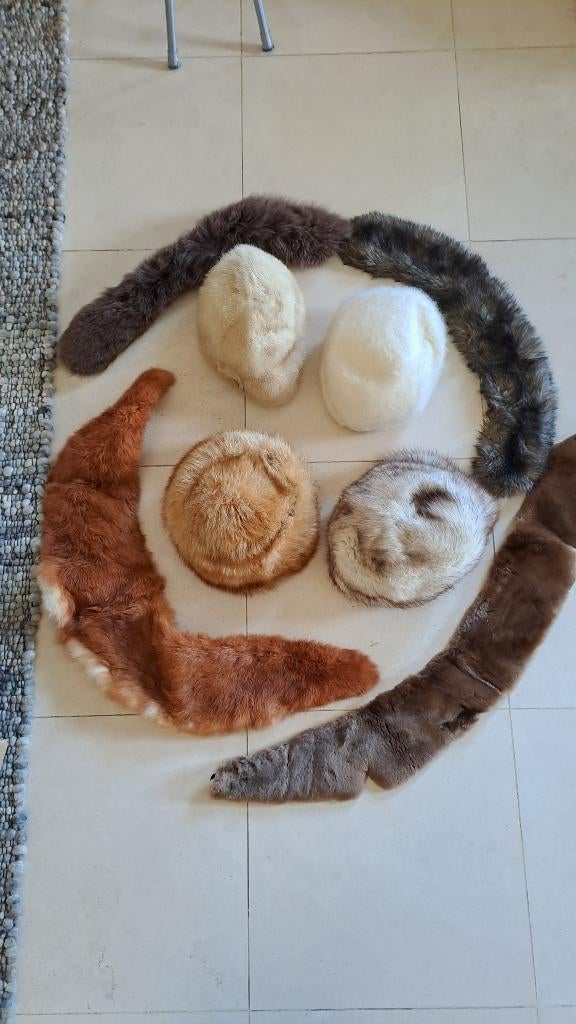 Hoofddeksel in bont en bijhorende sjaal, Kleding | Dames, Ophalen, Sjaal