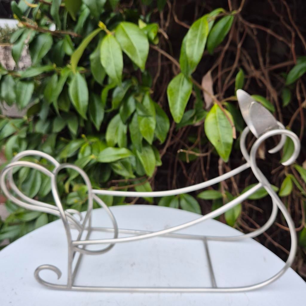 Wijnfleshouder, verzilverd met klein merkteken, Antiek en Kunst, Ophalen of Verzenden