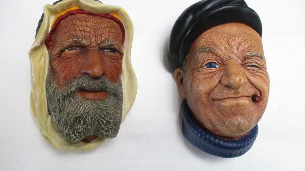 Twee vintage muurhoofdjes van Bossons 1967 40€ PER STUK, Ophalen, Zo goed als nieuw, Mens