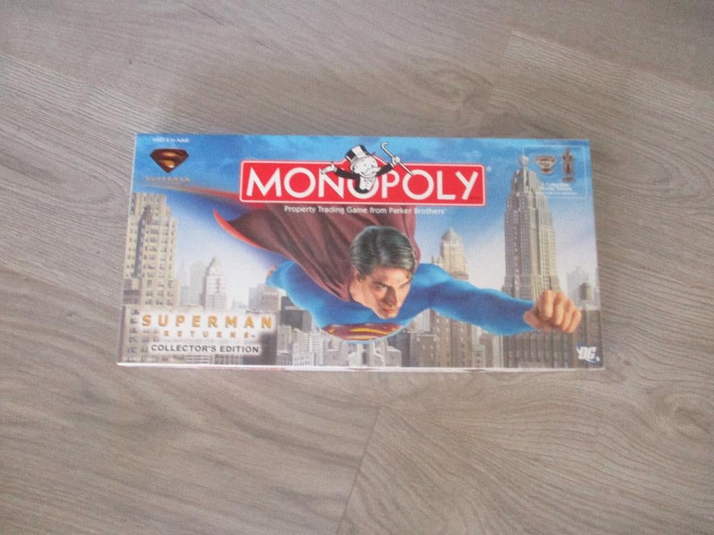 Jeu de plateau anglais Monopoly Superman Returns Monopoly, Trois ou quatre joueurs, Enlèvement ou Envoi, Neuf, Monopoly