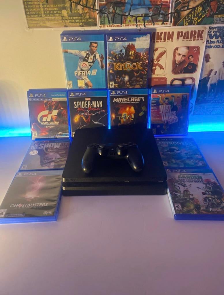 Playstation 4 +10 games + controller, Games en Spelcomputers, Met games, Ophalen of Verzenden, Zo goed als nieuw, 1 TB