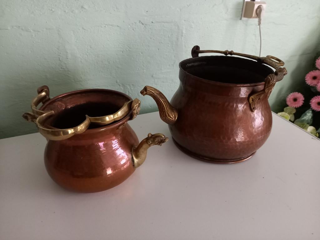 Marmites ancienne cuivre, Enlèvement, Cuivre