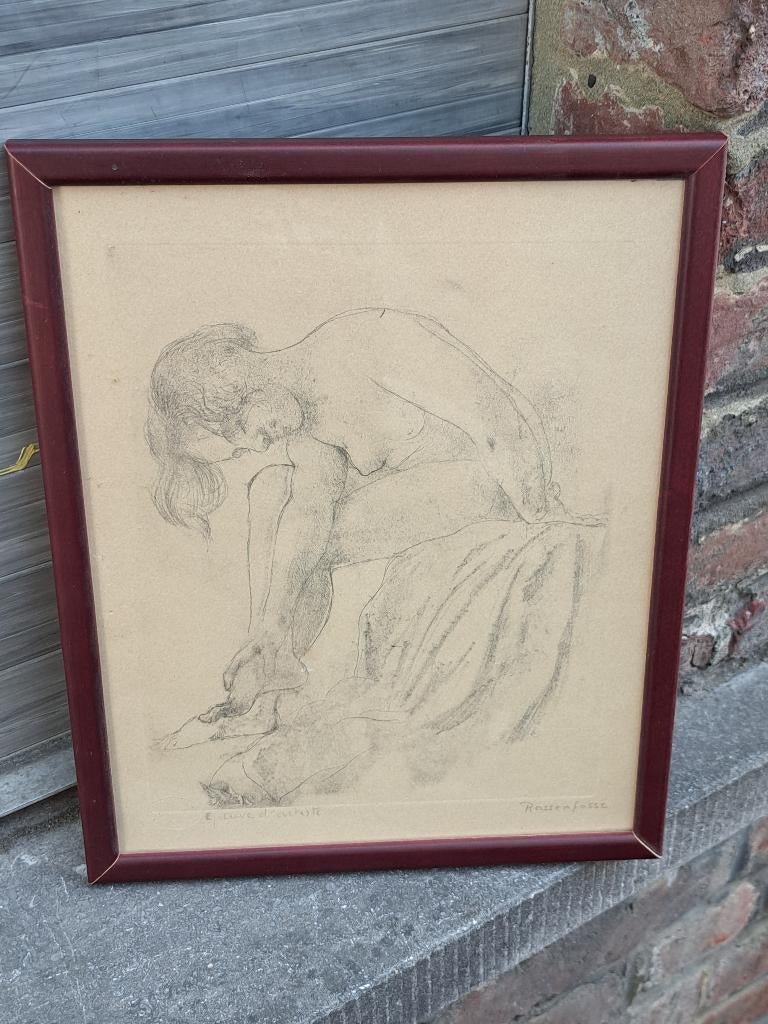 Eau forte epreuve d artiste signe armand rassenfosse, Antiquités & Art, Enlèvement ou Envoi