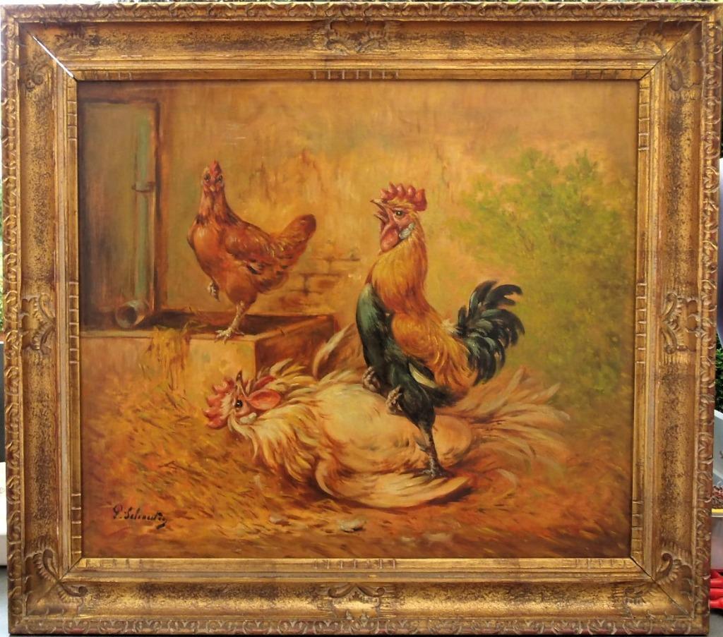 Antiek schilderij op doek Paul Schouten, Antiek en Kunst, Ophalen