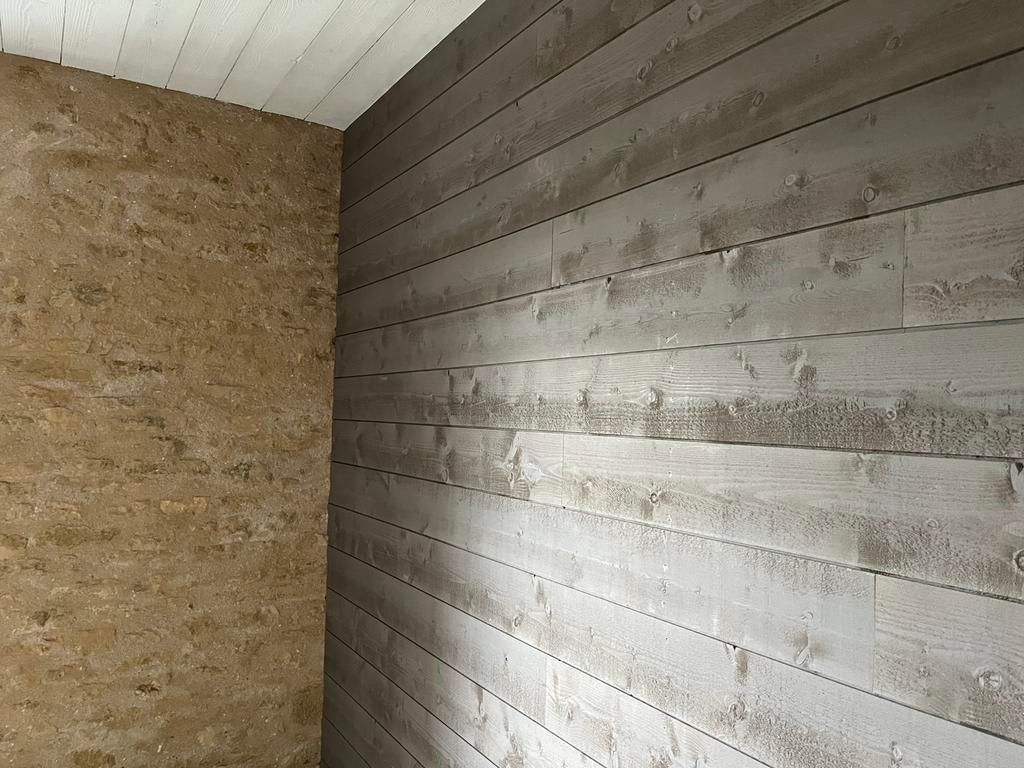 Lambris sapin couleur taupe, Enlèvement, Neuf