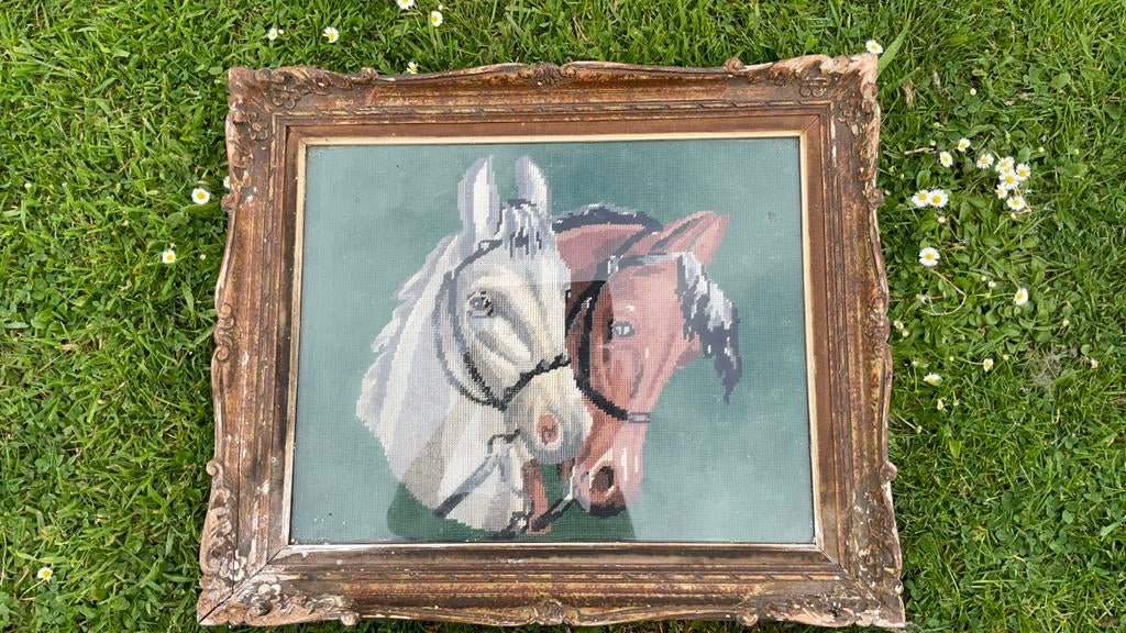 2 paardenkoppen, Antiek en Kunst, Kunst | Schilderijen | Klassiek, Ophalen