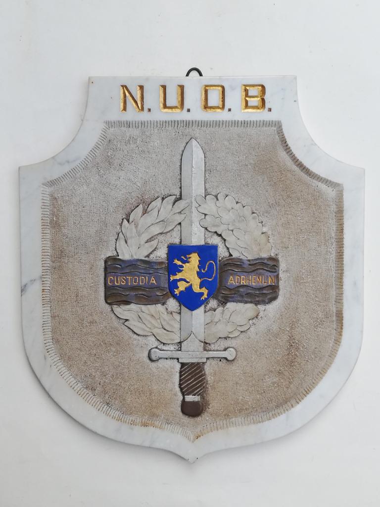 Grande plaque - marbre - N.U.O.B - Occupation du Rhin - 1950, Enlèvement, Armée de terre, Objet d'art