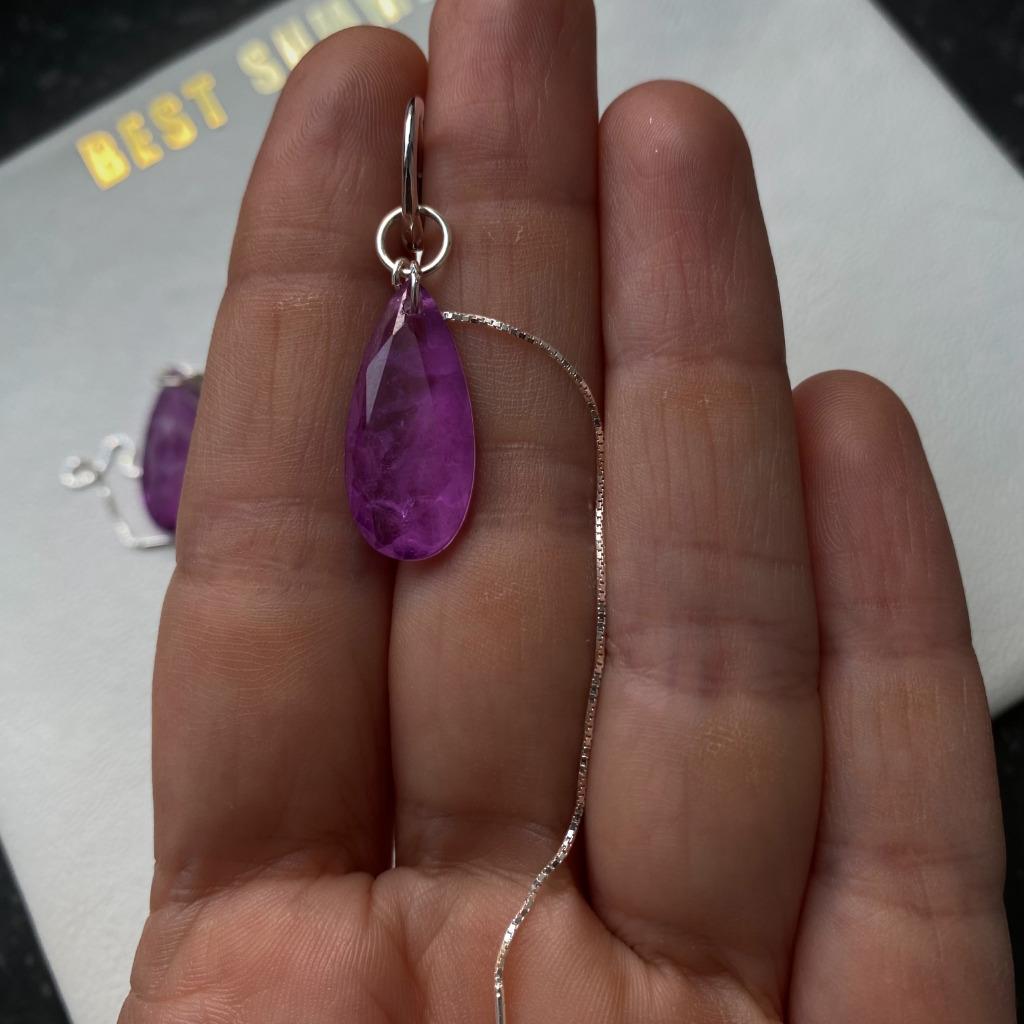 boucles d'oreilles améthyste  argent 925, Neuf, Enlèvement ou Envoi, Avec cristal, Violet