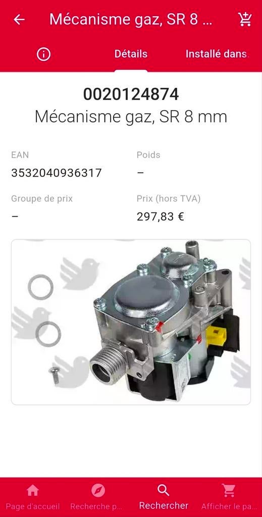 Vaillant/Bulex Mécanisme gaz SR 8mm (G20) Gaz naturel (neuf), Enlèvement ou Envoi, Neuf
